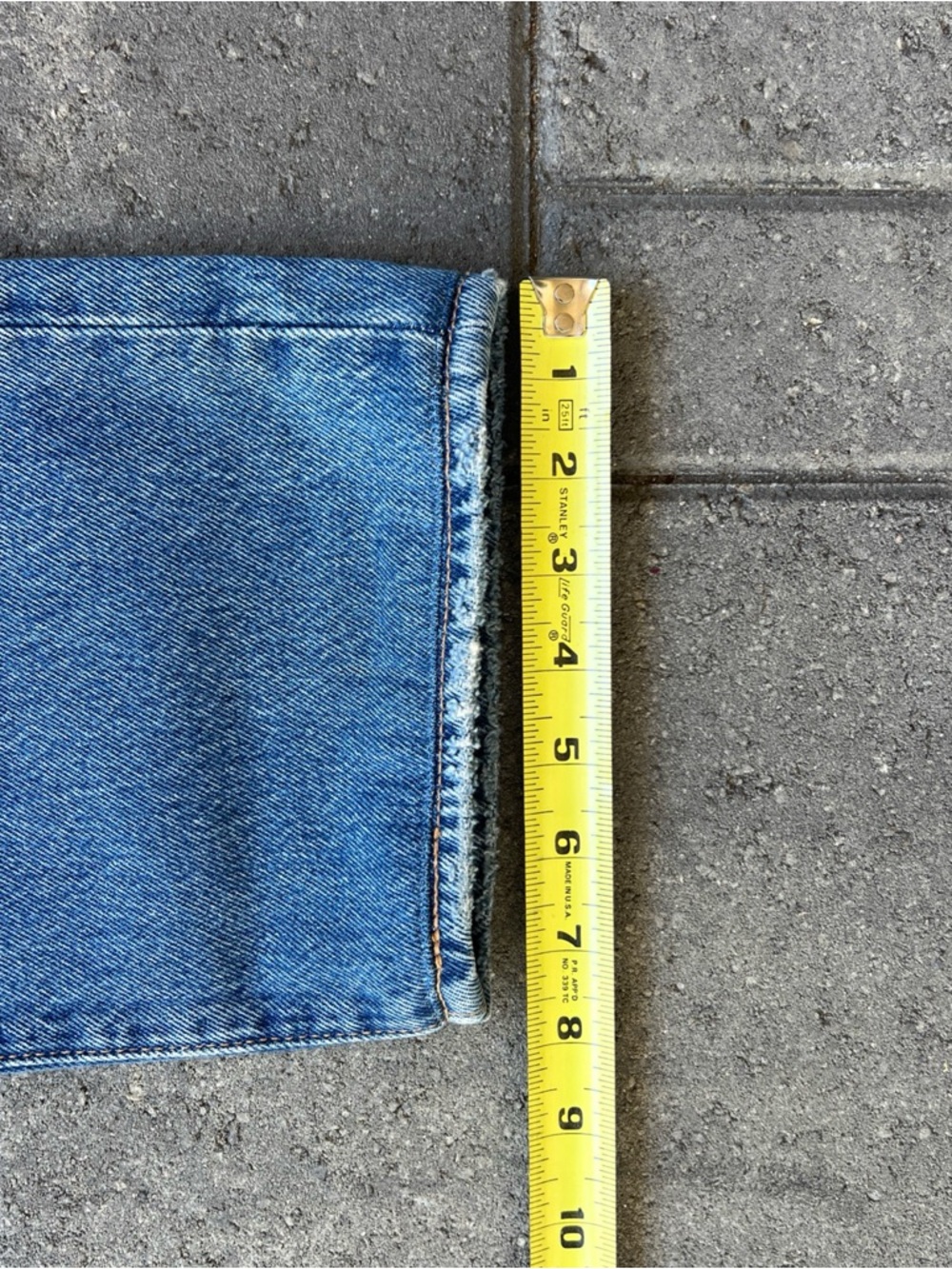 Levi's Light Blue Straight Leg Jeans with Distressed Knees - Picture 7 of 10